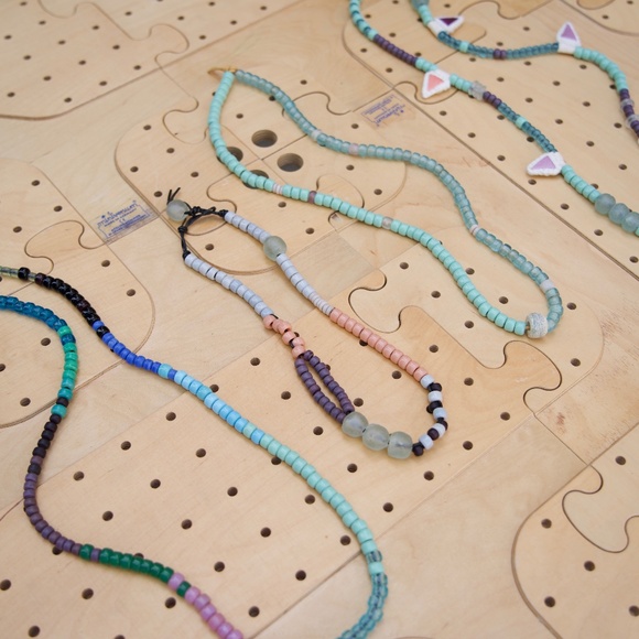 An Astrid Endeavor Handmade Leather Strand Glass Beaded Necklaces Set Of 4 - Picture 3 of 12